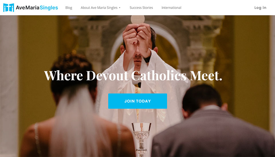 Ave Maria Singles landing page