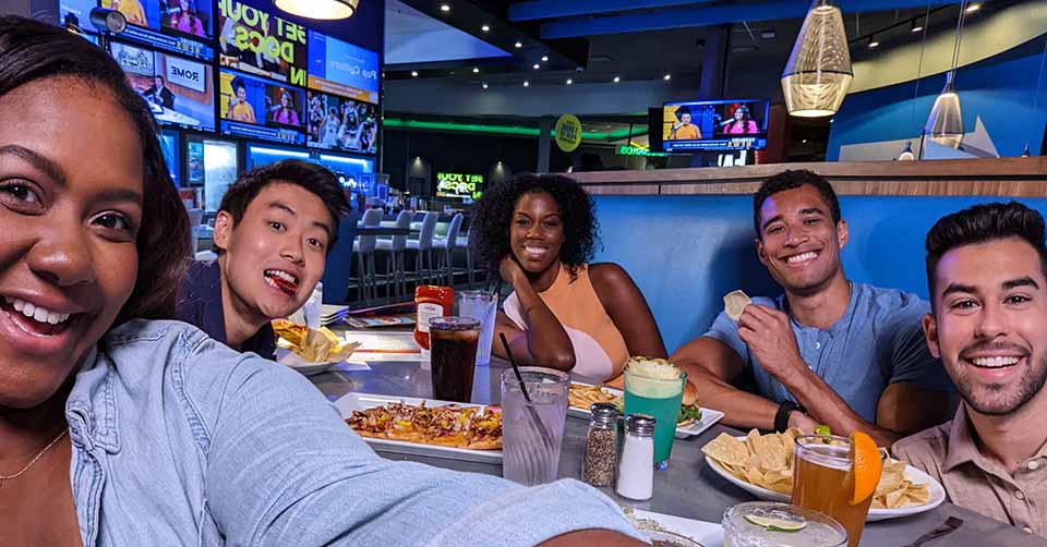 Taking a selfie with friends at Dave & Buster's Fresno