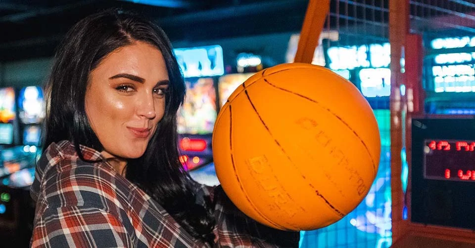 Playing basketball at Coin-Op Sacramento