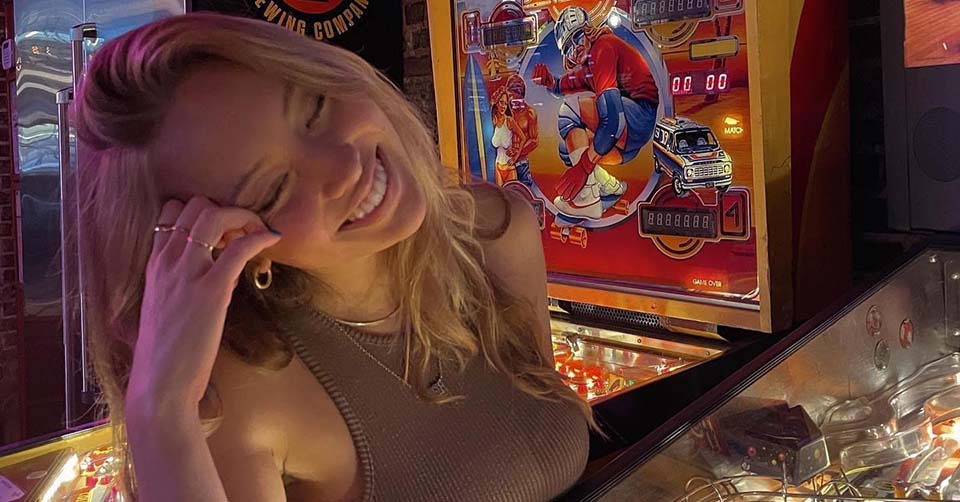 A woman on an arcade date at FLIP SIDE Memphis