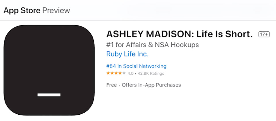 Ashley Madison iOS app