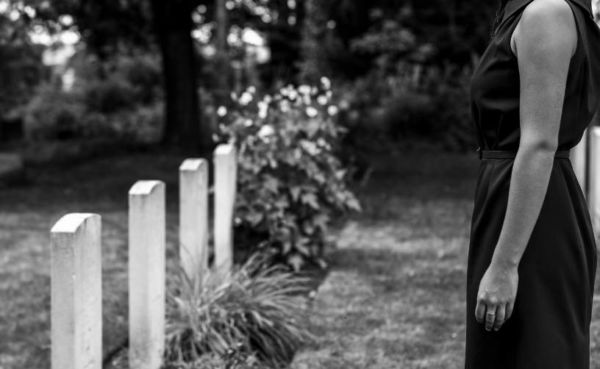 A widow at the cemetery