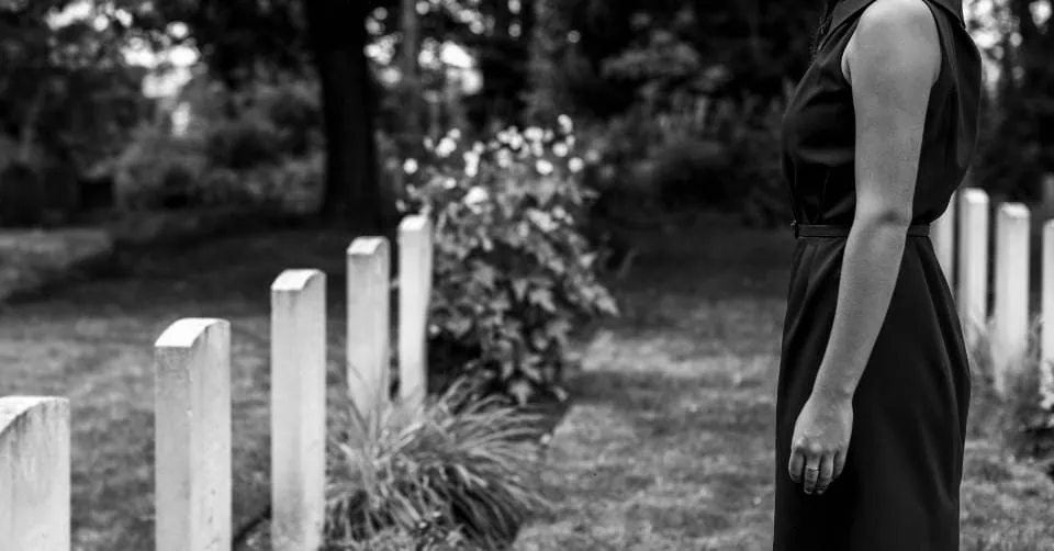 A widow at the cemetery