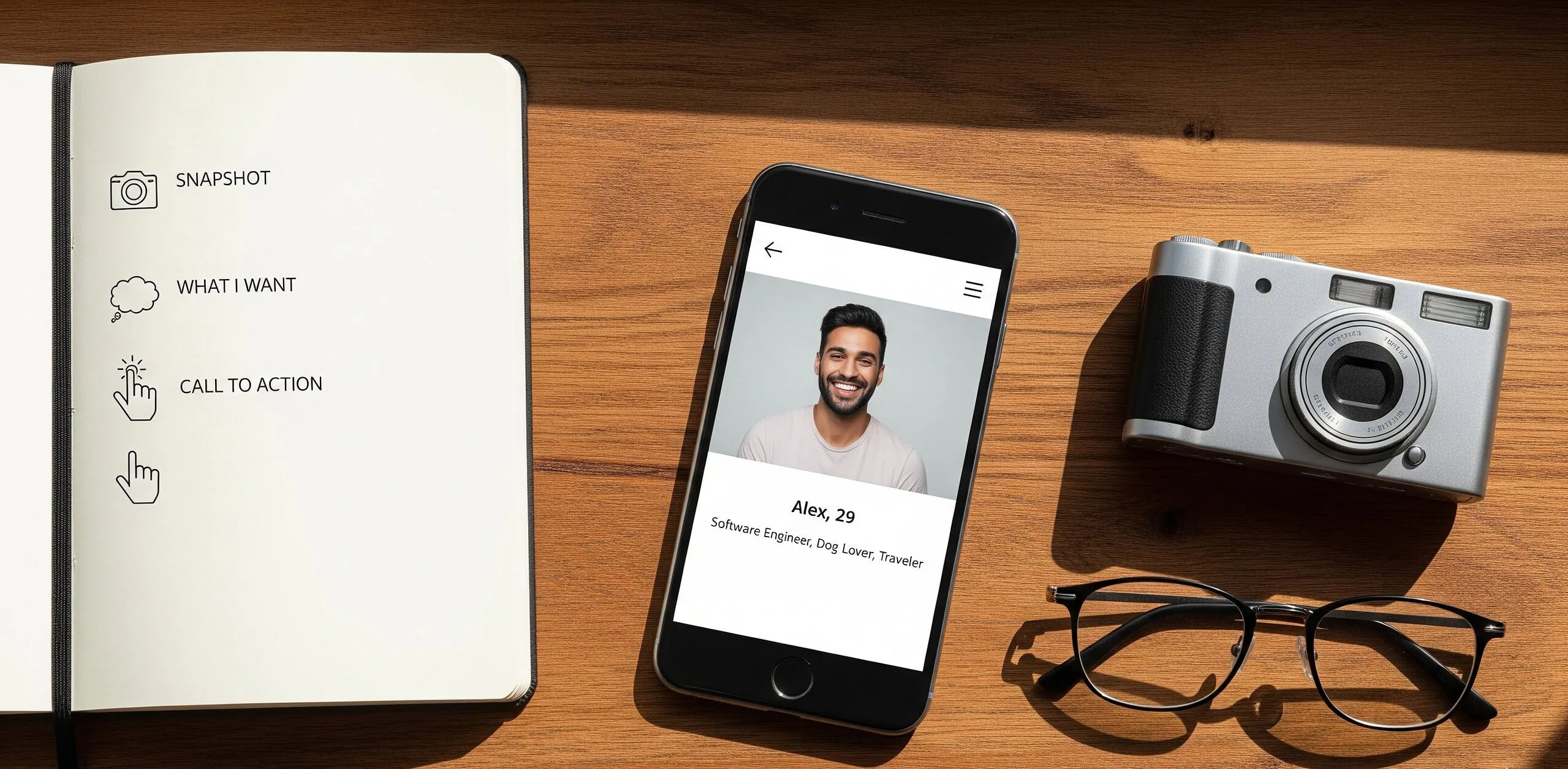 Image of a bio profile on a dating affair site