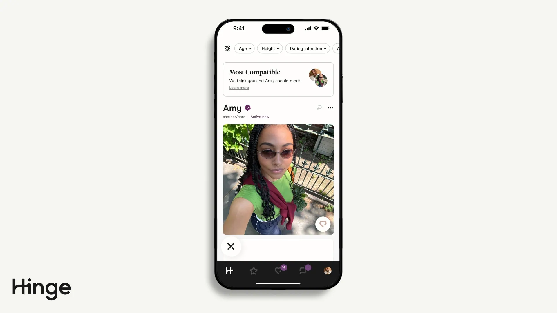 Hinge's Most Compatible feature 