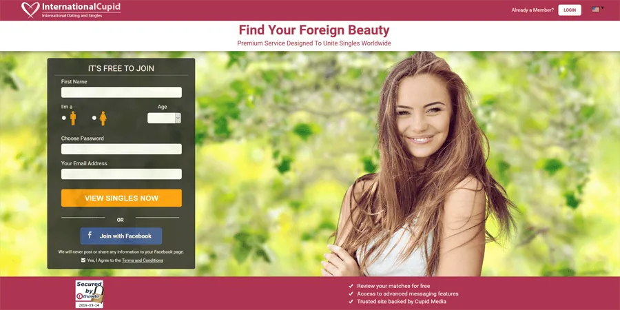InternationalCupid Landing Page