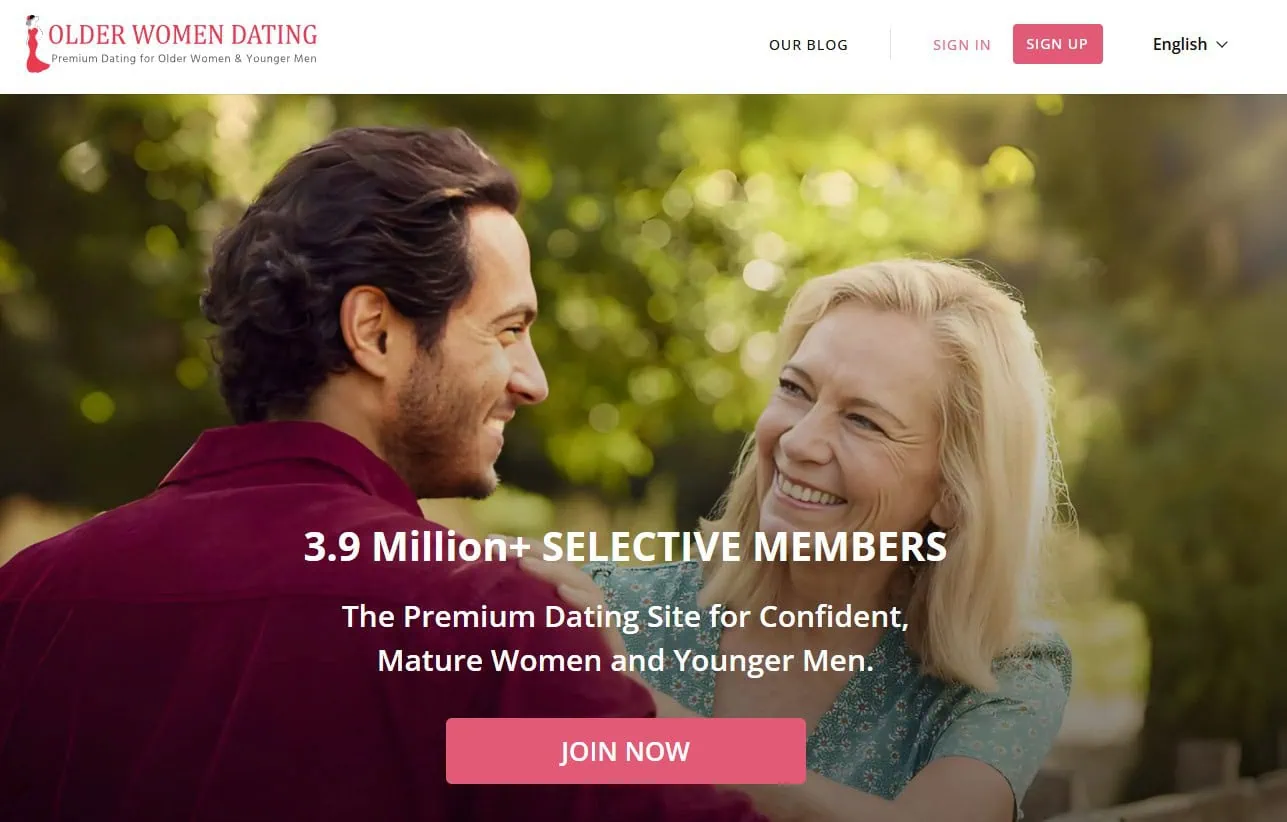 OlderWomenDating landing page