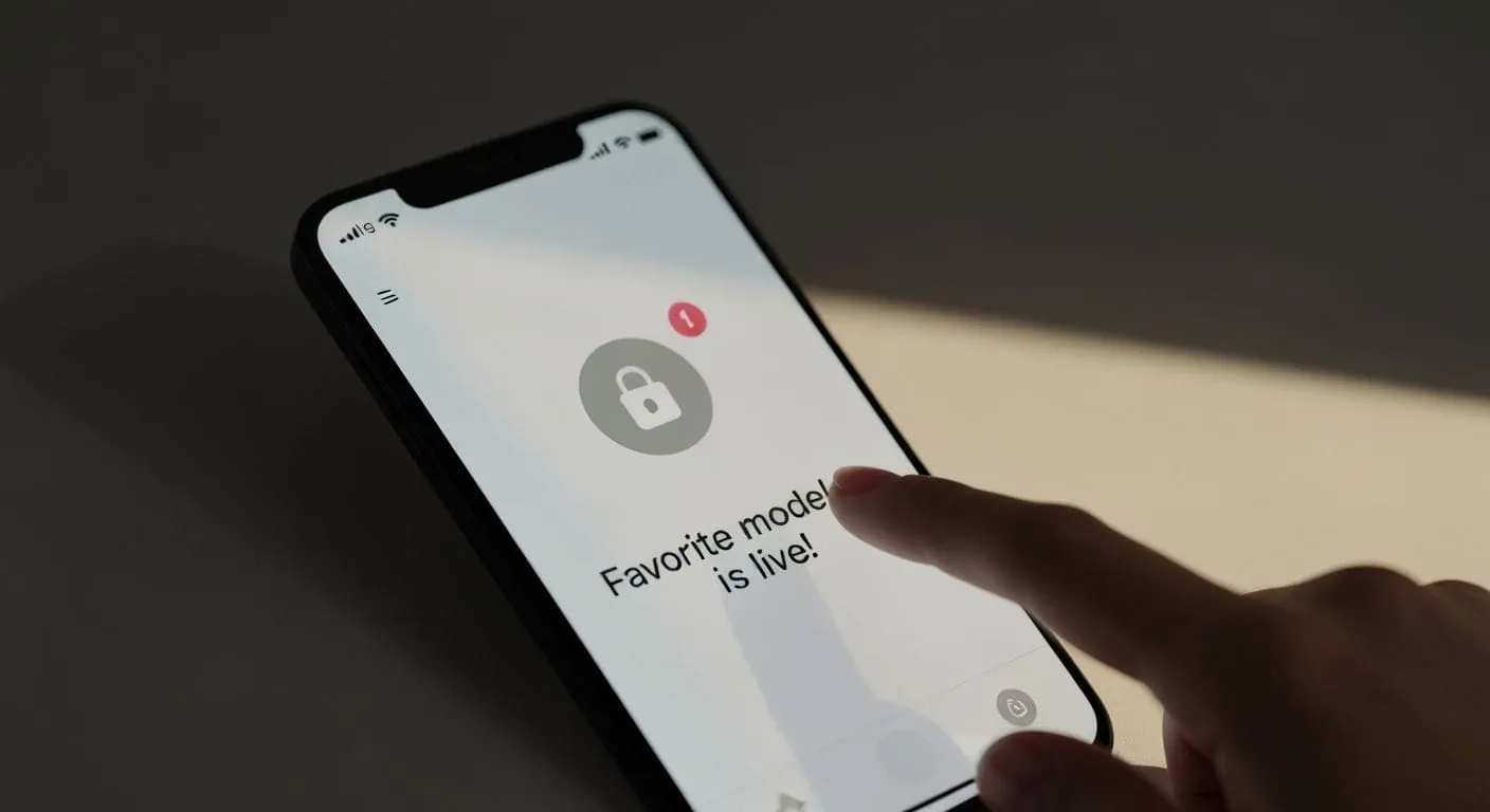 Mobile app push alerts for when favorite cam models go online, enhancing spontaneous viewing.