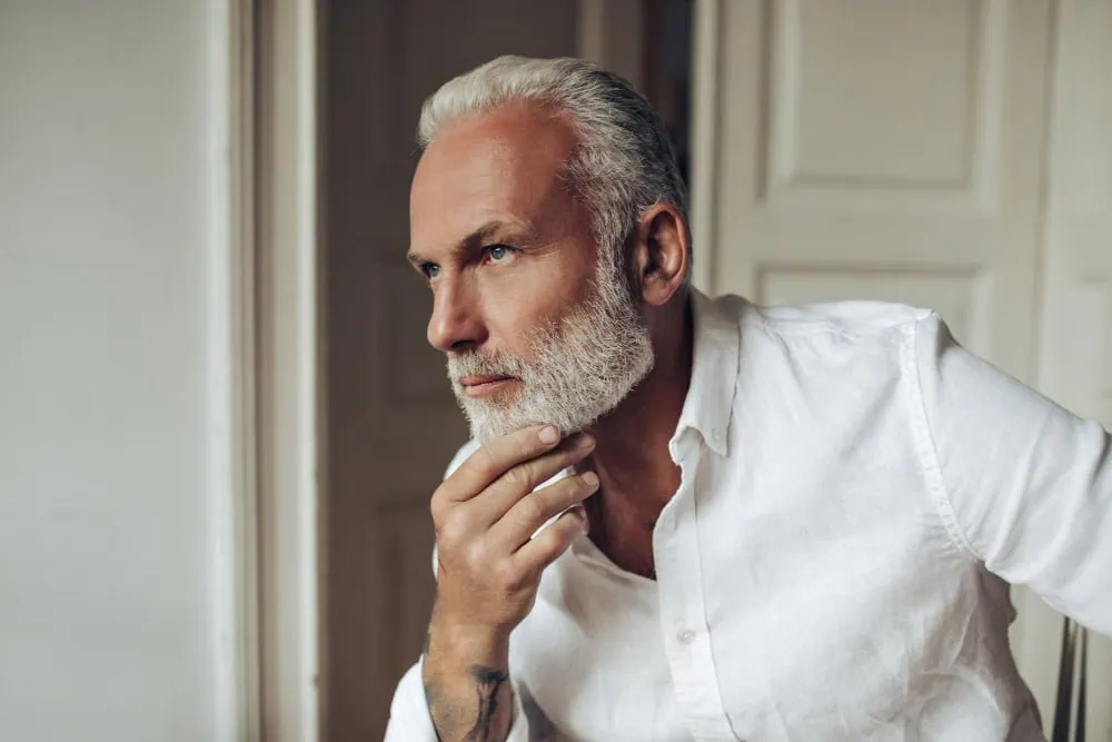 Elegant older man posing 